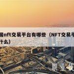 中国nft交易平台有哪些（NFT交易平台是什么）