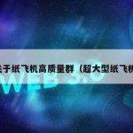关于纸飞机高质量群（超大型纸飞机）