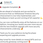 NFT借贷协议ParaSpace完成合约升级，平台所有功能均可正常使用