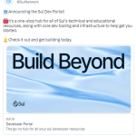 公链项目Sui推出开发者门户“Sui Developer Portal”