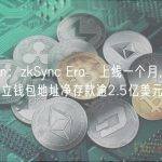 Nansen：zkSync Era∎上线一个月，超45万个独立钱包地址净存款逾2.5亿美元