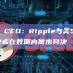 Ripple CEO：Ripple与美SEC之间诉讼最快或在数周内做出判决