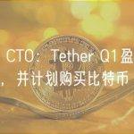 Tether CTO：Tether Q1盈利数十亿美元，并计划购买比特币
