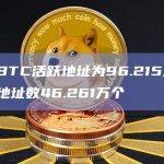 昨日BTC活跃地址为96.215万个，新增地址数46.261万个