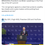 拜登：不会同意一项保护富有的逃税者和加密货币交易者的协议