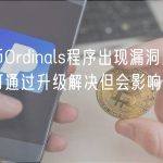 比特币Ordinals程序出现漏洞，创始人称可通过升级解决但会影响铭文编号