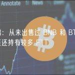 赵长鹏：从未出售过 BNB 和 BTC，我们甚至还持有较多 FTT