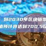 报告：到2030年区块链零售市场市值预计将达到700.5亿美元