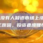 CZ：没有人知道市场上涨/下跌的真正原因，投资者应理性看待