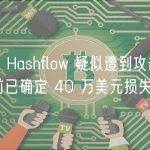 派盾：Hashflow 疑似遭到攻击，截至目前已确定 40 万美元损失