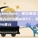 Lookonchain：某巨鲸近3个月累计购入425枚WBTC，均价28,324美元