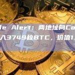 Whale Alert：两地址向Coinbase转入3749枚BTC，价值1.12亿美元
