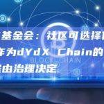 dYdX基金会：社区可选择使用DYDX作为dYdX Chain的L1代币，最终由治理决定