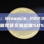 研究：Binance 2023年至今占据现货交易总量50%以上