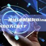 数据：一地址1小时前向Binance存入400万LQTY