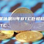 数据：某休眠11年BTC巨鲸移动了1037枚BTC