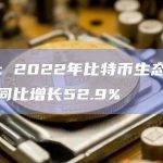 报告：2022年比特币生态风险投资同比增长52.9%