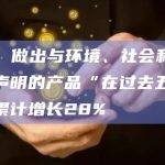 报告：做出与环境、社会和治理相关声明的产品“在过去五年内平均累计增长28%