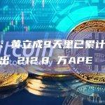 数据：黄立成9天里已累计从币安提出 212.8 万APE