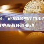 分析师：近80%的比特币在过去6个月中没有任何变动