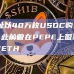 某地址以40万枚USDC购入PEPE，此前曾在PEPE上盈利1408枚ETH