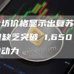 以太坊价格显示出复苏迹象，但缺乏突破 1,650 美元的动力