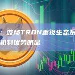 孙宇晨：波场TRON重视生态系统建设，经济机制优势明显