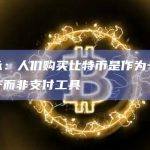 安永：人们购买比特币是作为一种资产而非支付工具