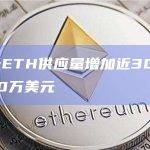 过去30天ETH供应量增加近30,000枚，价值4790万美元