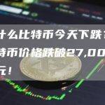 为什么比特币今天下跌？ 比特币价格跌破27,000美元！