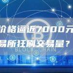 比特币价格逼近7000元，暴涨缘于交易所狂刷交易量？