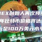 BitMEX创始人再次预测到2026年比特币价格将达到75万美元至100万美元水平
