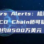 Cyvers Alerts：检测到来自HECO Chain桥可疑地址已收到约8500万美元
