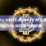 灰度：GBTC成为ETF并上市后，将释放约18.9亿美元的价值