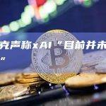 马斯克声称xAI“目前并未筹集资金”