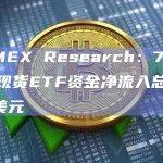 BitMEX Research：7支比特币现货ETF资金净流入总量达4亿美元