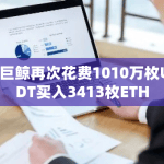 一巨鲸再次花费1010万枚USDT买入3413枚ETH