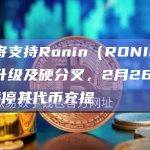 Ronin（RONIN）即将进行网络升级及硬分叉
