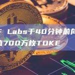 DWF Labs于40分钟前向Gate充值700万枚TOKE