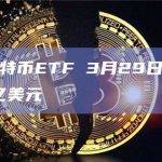 现货比特币ETF 3月29日净流入约2.1亿美元