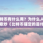 比特币有什么用？为什么人们愿意炒（比特币锚定的是什么）