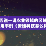 能否说一说农业领域的区块链应用事例（安链科技怎么样）