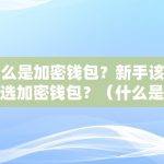 什么是加密钱包？新手该如何选加密钱包？（什么是加密钱包?新手该如何选加密钱包呢）